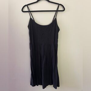 Summer knee length spaghetti strap black dress medium